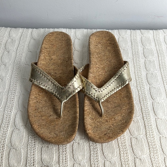 Jack Rogers Shoes Jack Rogers Thelma Gold Braided Leather Cork